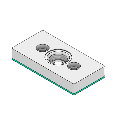 MODULAR SOLUTIONS PNEUMATIC PLATE 45MM X 90MM WITH GASKET 1/2 G THREADED CENTER THRU HOLE